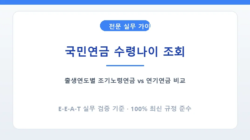 출생연도별 국민연금 수령 개시 연령 및 조기노령연금 비교